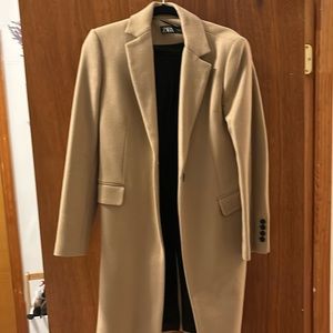 Zara Camel Trench Lapel Coat - Size Small